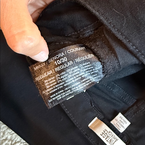 Vintage America Blues black Jean boho skinny stretchy size 10 30 zip up - Picture 7 of 7